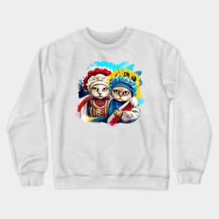 Ukraine and Poland, cat character Crewneck Sweatshirt